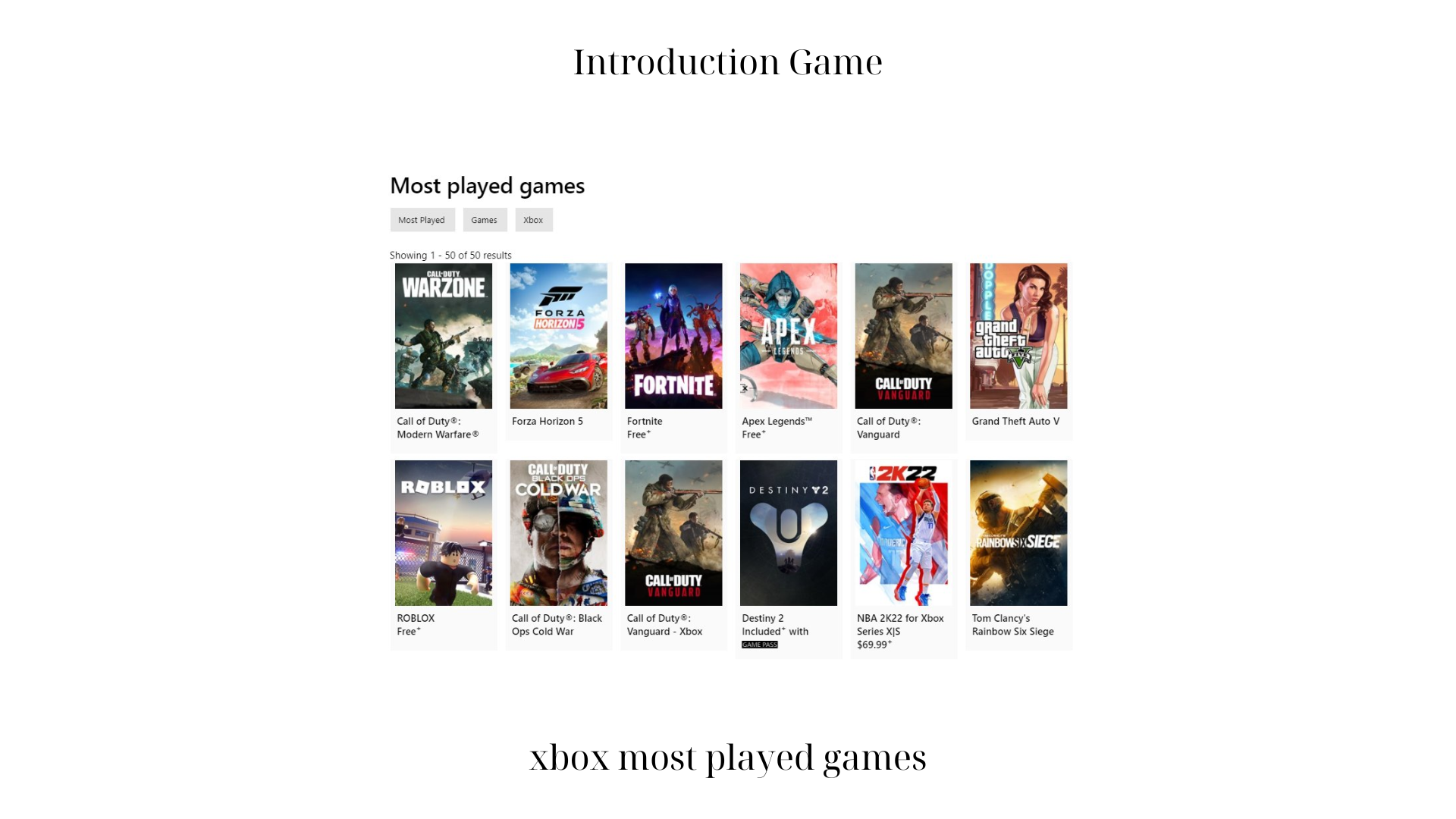 xbox most played games